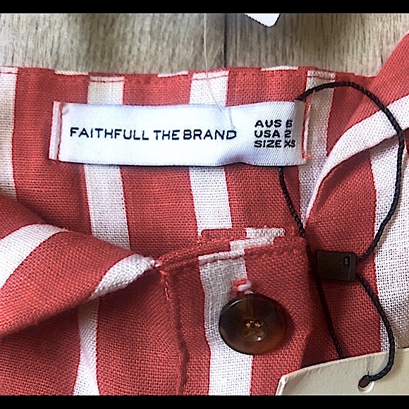 Faithfull the Brand Le Petite Striped Linen Dress Size 2 - Picture 7 of 8